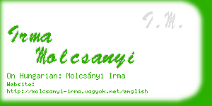 irma molcsanyi business card